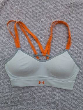 Under Armour Infinity Mid Sports Bra with Orange Straps Size XS